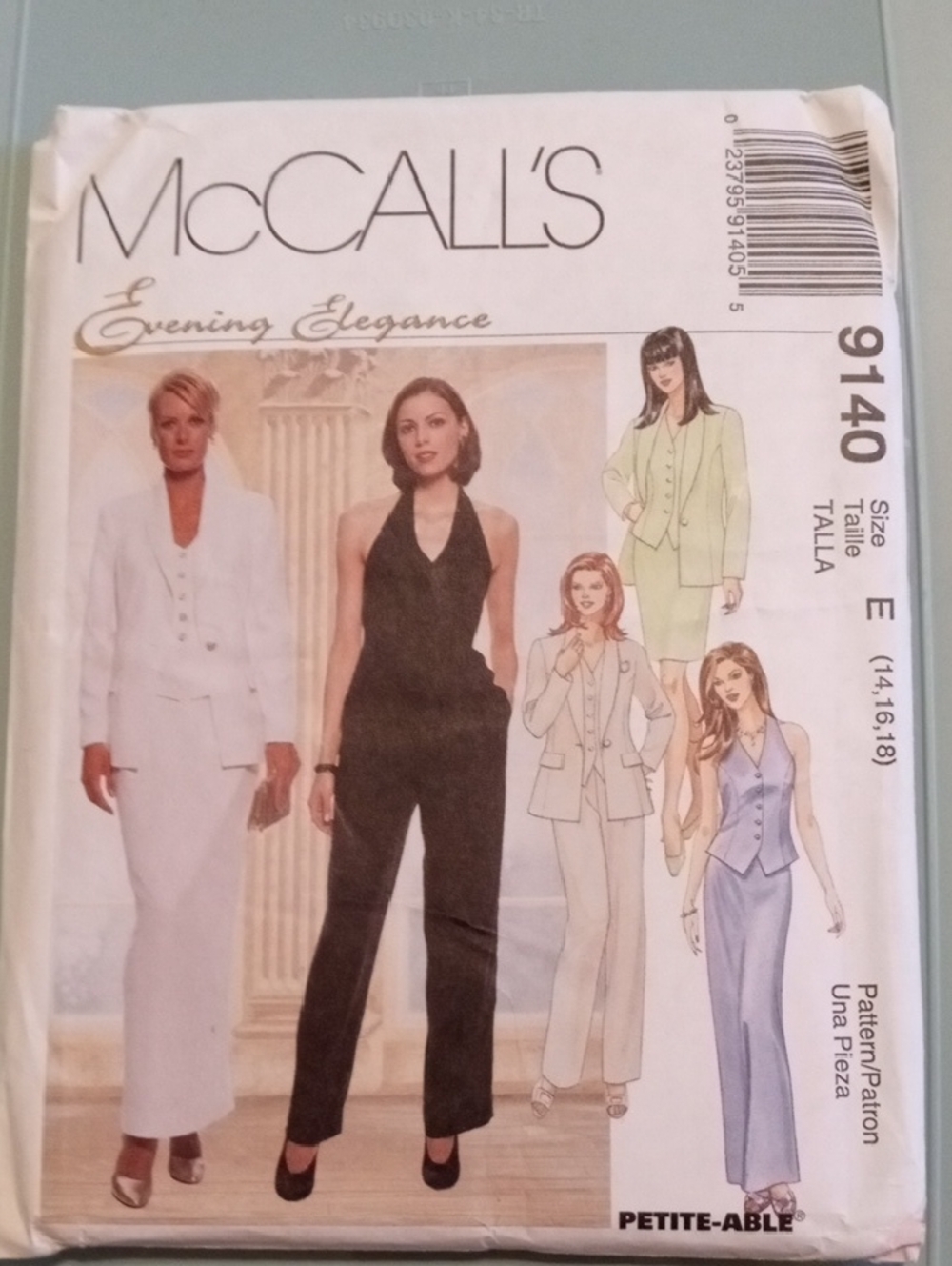 Simplicity Evening Halter Jumpsuit & Suit Pattern in Black and White